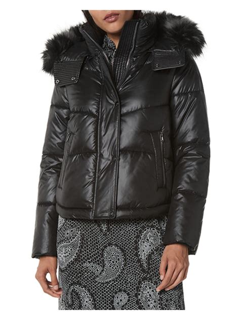 faux fur quilted puffer jacket.